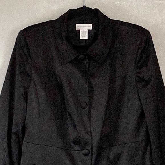Worthington Size 12 Classic Black Belted Longline Outerwear Trenchcoat 4953 - Picture 2 of 11
